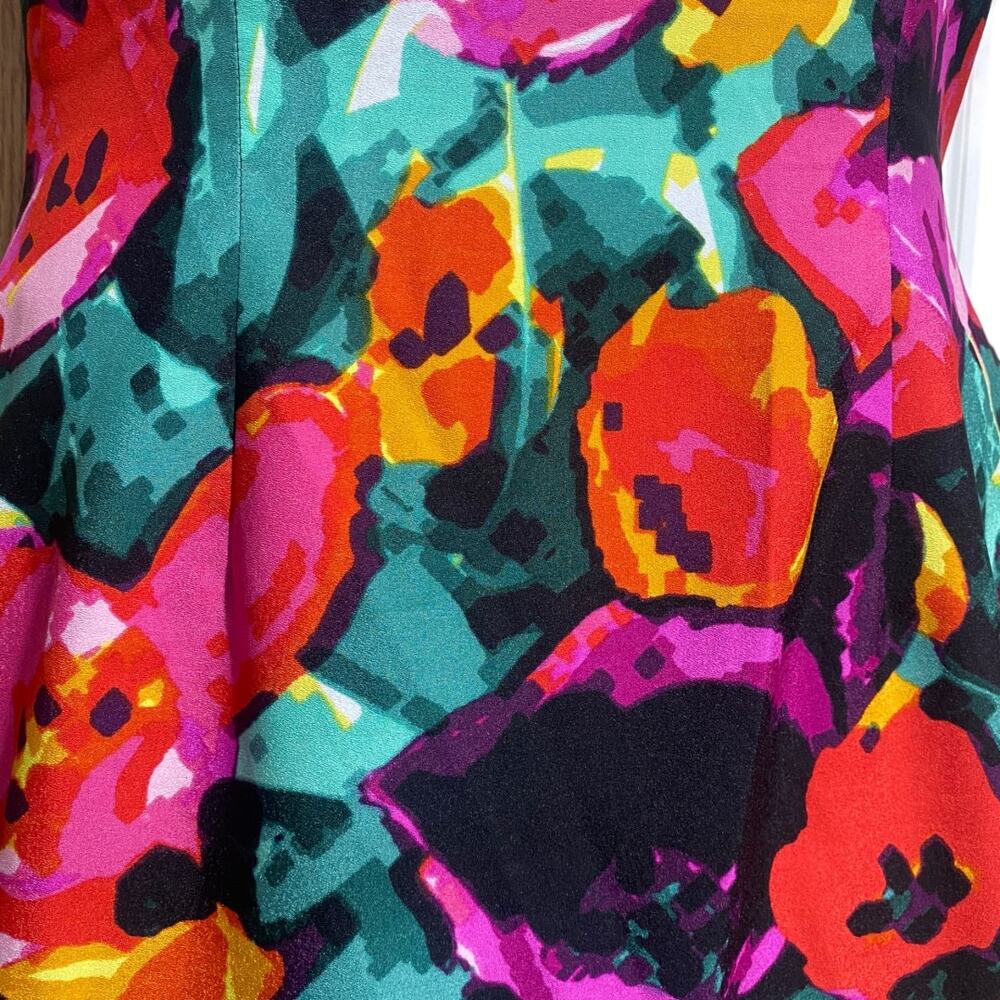 Adrianna Papell bright floral sleeveless sheath / pencil dress - women's 6 - Picture 4 of 9